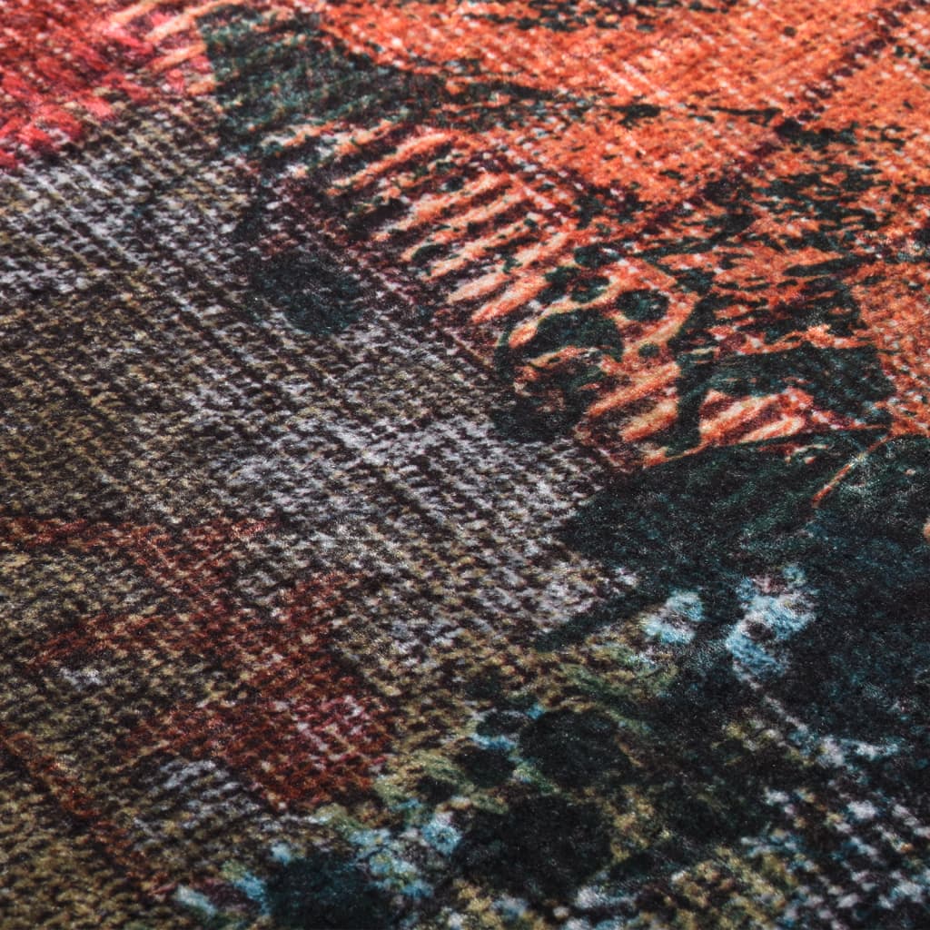  Teppich Waschbar Patchwork Mehrfarbig 120x170 cm Rutschfest