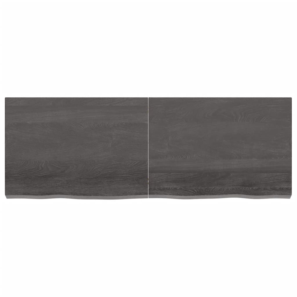  Tischplatte Dunkelbraun 140x50x(2-6)cm Massivholz Eiche