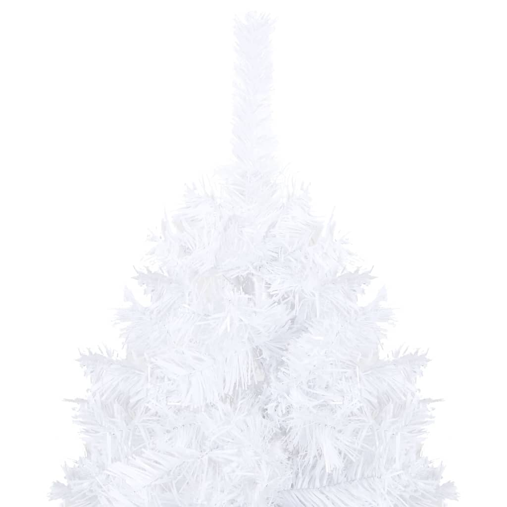  Künstlicher Weihnachtsbaum mit Beleuchtung & Kugeln Weiß 120 cm